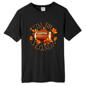 Tis The Season Pumpkin Leaf Fall Thanksgiving Football Tall Fusion ChromaSoft Performance T-Shirt