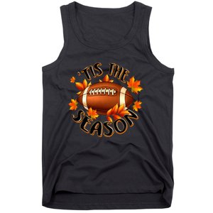 Tis The Season Pumpkin Leaf Fall Thanksgiving Football Tank Top