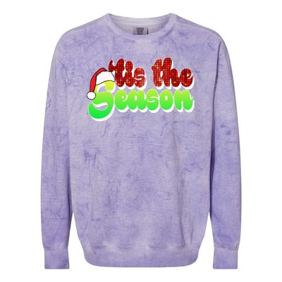 Tis The Season Santa Christmas Lover Retro Colorblast Crewneck Sweatshirt