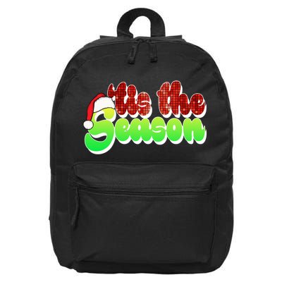 Tis The Season Santa Christmas Lover Retro 16 in Basic Backpack