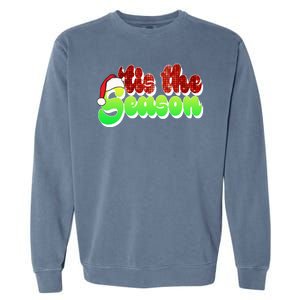 Tis The Season Santa Christmas Lover Retro Garment-Dyed Sweatshirt