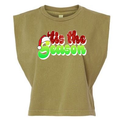 Tis The Season Santa Christmas Lover Retro Garment-Dyed Women's Muscle Tee