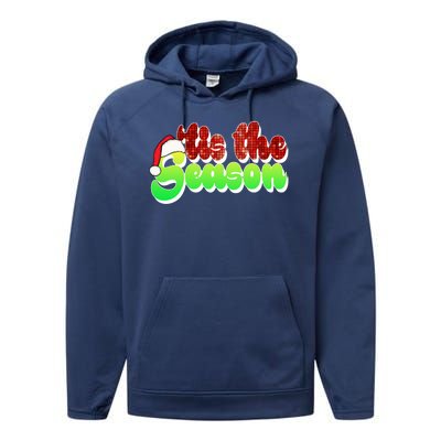 Tis The Season Santa Christmas Lover Retro Performance Fleece Hoodie