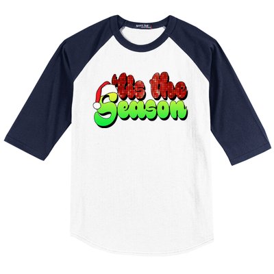 Tis The Season Santa Christmas Lover Retro Baseball Sleeve Shirt