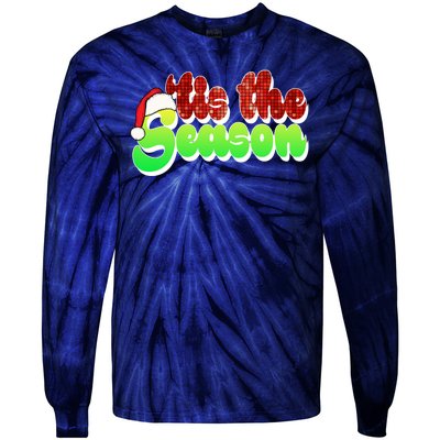 Tis The Season Santa Christmas Lover Retro Tie-Dye Long Sleeve Shirt