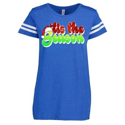 Tis The Season Santa Christmas Lover Retro Enza Ladies Jersey Football T-Shirt