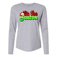 Tis The Season Santa Christmas Lover Retro Womens Cotton Relaxed Long Sleeve T-Shirt