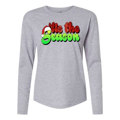 Tis The Season Santa Christmas Lover Retro Womens Cotton Relaxed Long Sleeve T-Shirt