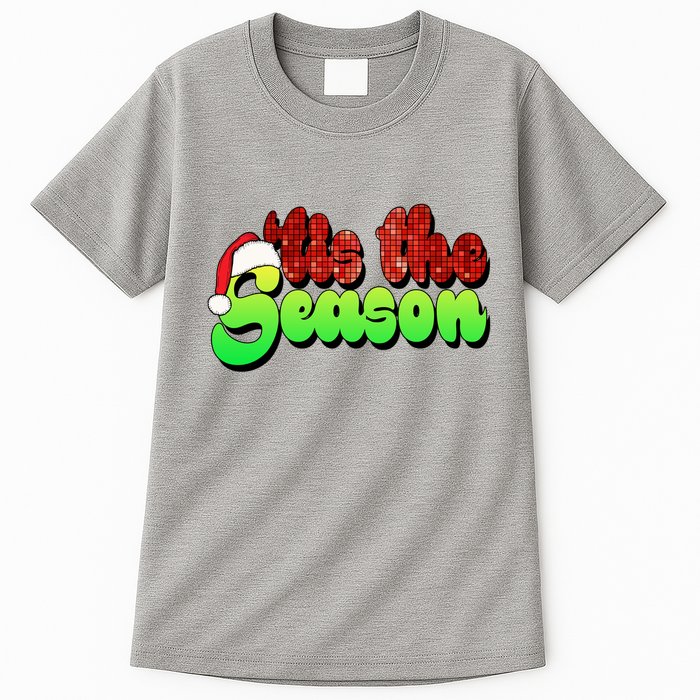 Tis The Season Santa Christmas Lover Retro Tall T-Shirt