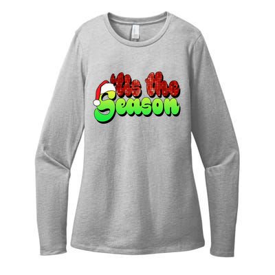 Tis The Season Santa Christmas Lover Retro Womens CVC Long Sleeve Shirt