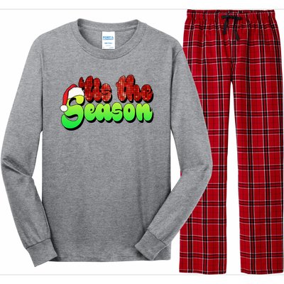 Tis The Season Santa Christmas Lover Retro Long Sleeve Pajama Set