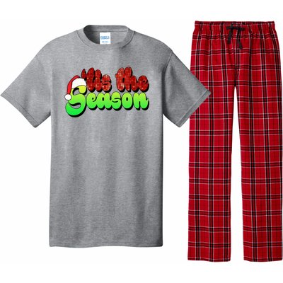 Tis The Season Santa Christmas Lover Retro Pajama Set