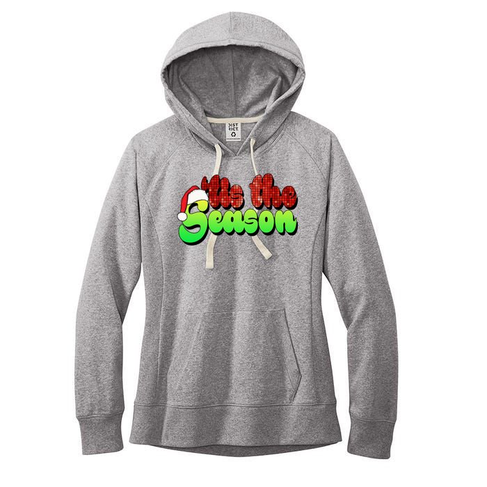 Tis The Season Santa Christmas Lover Retro Women's Fleece Hoodie