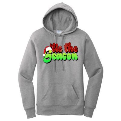 Tis The Season Santa Christmas Lover Retro Women's Pullover Hoodie