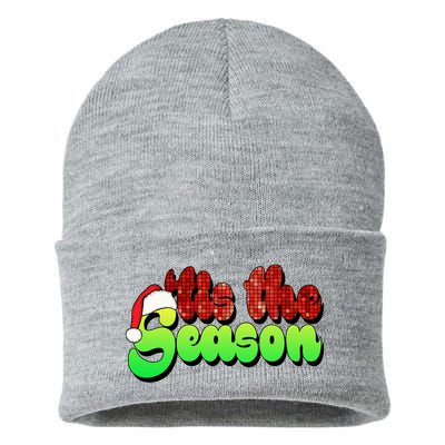 Tis The Season Santa Christmas Lover Retro Sustainable Knit Beanie