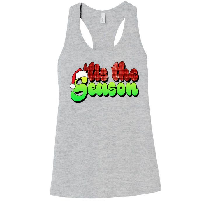 Tis The Season Santa Christmas Lover Retro Women's Racerback Tank