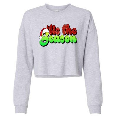 Tis The Season Santa Christmas Lover Retro Cropped Pullover Crew