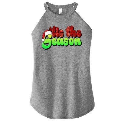 Tis The Season Santa Christmas Lover Retro Women’s Perfect Tri Rocker Tank