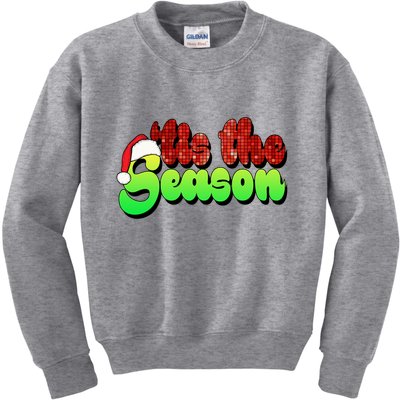 Tis The Season Santa Christmas Lover Retro Kids Sweatshirt