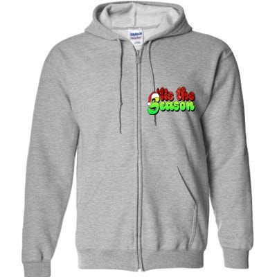 Tis The Season Santa Christmas Lover Retro Full Zip Hoodie