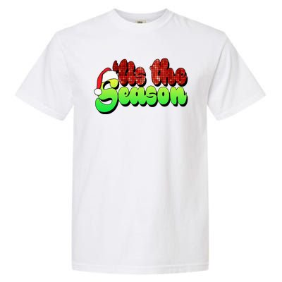 Tis The Season Santa Christmas Lover Retro Garment-Dyed Heavyweight T-Shirt