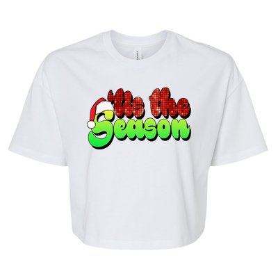 Tis The Season Santa Christmas Lover Retro Bella+Canvas Jersey Crop Tee