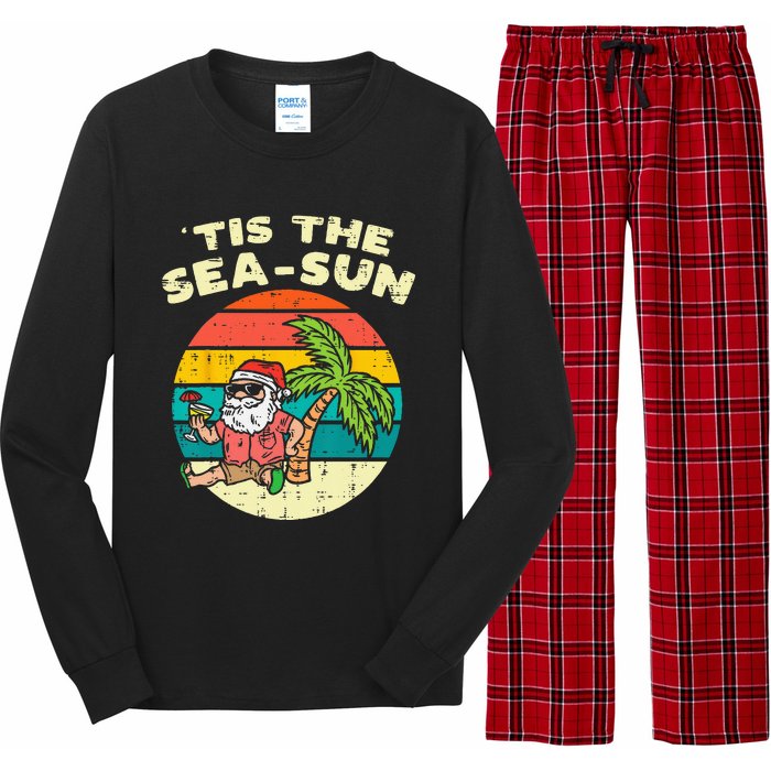 Tis The Sea Sun Santa Beach Summer Christmas In July Summer Long Sleeve Pajama Set