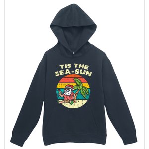 Tis The Sea Sun Santa Beach Summer Christmas In July Summer Urban Pullover Hoodie