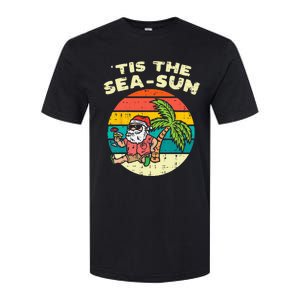 Tis The Sea Sun Santa Beach Summer Christmas In July Summer Softstyle CVC T-Shirt