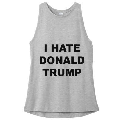 Top That Says I Hate Donald Trump Anti Trump Sucks Ladies PosiCharge Tri-Blend Wicking Tank