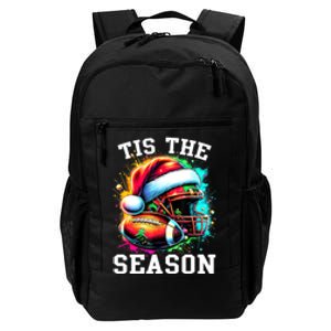 Tis The Season Football Mom Christmas Santa Hat Colorful Daily Commute Backpack