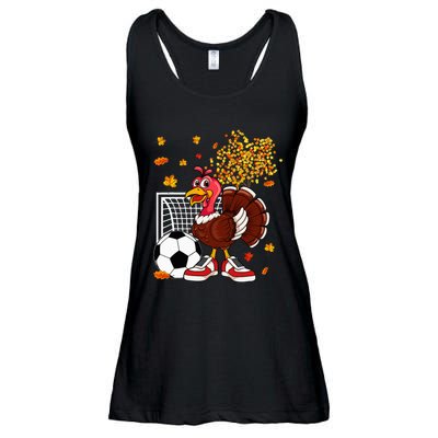 Thanksgiving Turkey Soccer Fanatic Ladies Essential Flowy Tank