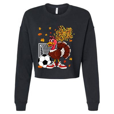 Thanksgiving Turkey Soccer Fanatic Cropped Pullover Crew