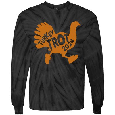 Turkey Trot Squad 2024 Funny Thanksgiving Day Run Matching Tie-Dye Long Sleeve Shirt