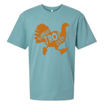 Turkey Trot Squad 2024 Funny Thanksgiving Day Run Matching Sueded Cloud Jersey T-Shirt