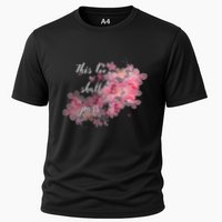 This Too Shall Pass Pink And Purple Floral Design Gift Cooling Performance Crew T-Shirt