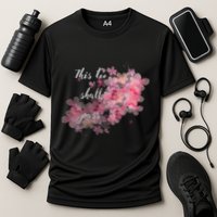 This Too Shall Pass Pink And Purple Floral Design Gift Cooling Performance Crew T-Shirt