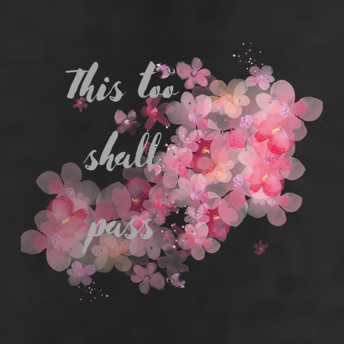 This Too Shall Pass Pink And Purple Floral Design Gift 11oz C Handle Ceramic Mug