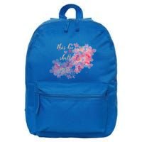 This Too Shall Pass Pink And Purple Floral Design Gift 16 in Basic Backpack