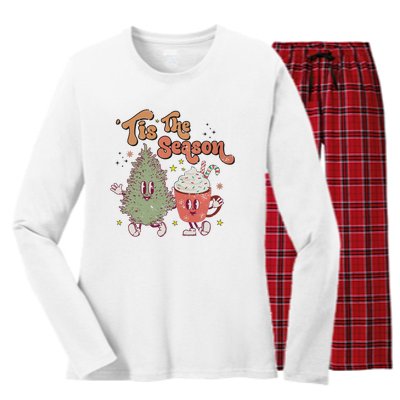 Tis The Season Christmas Women's Long Sleeve Flannel Pajama Set 