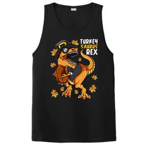 Thanksgiving Turkey Saurus T Rex Dinosaur Funny Gift PosiCharge Competitor Tank