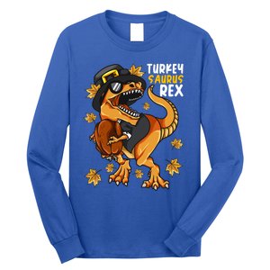 Thanksgiving Turkey Saurus T Rex Dinosaur Funny Gift Long Sleeve Shirt