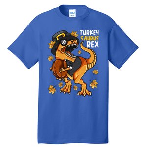 Thanksgiving Turkey Saurus T Rex Dinosaur Funny Gift Tall T-Shirt