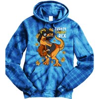 Thanksgiving Turkey Saurus T Rex Dinosaur Funny Gift Tie Dye Hoodie