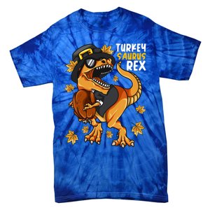 Thanksgiving Turkey Saurus T Rex Dinosaur Funny Gift Tie-Dye T-Shirt