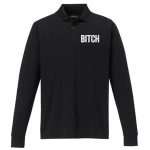 Text That Says Bitch Nasty Funny Him And Her Couples Great Gift Performance Long Sleeve Polo