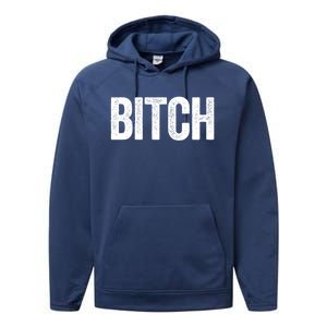 Text That Says Bitch Nasty Funny Him And Her Couples Great Gift Performance Fleece Hoodie