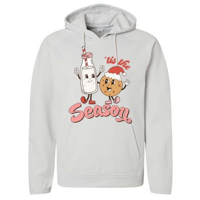 Tis The Season Christmas Santa Cookie Performance Fleece Hoodie