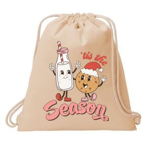 Tis The Season Christmas Santa Cookie Drawstring Bag