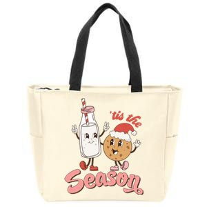 Tis The Season Christmas Santa Cookie Zip Tote Bag